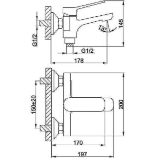 Смеситель для ванны и душа Frap F3262 черный