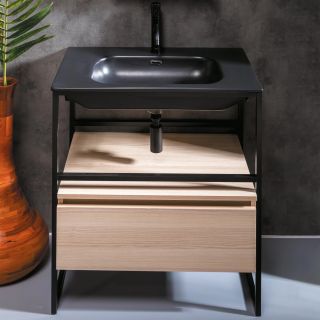 Консоль под раковину Armadi Art Loft 80см чёрный 893-080