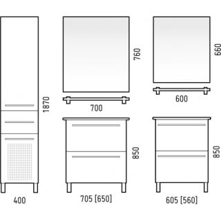 Тумба под раковину Corozo Мирэль 70см белый SD-00000359