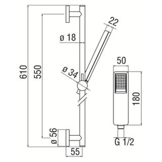 Душевой гарнитур Nobili AD140/53BM