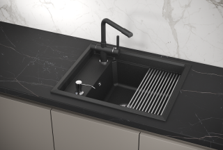 Мойка кухонная Granula Kitchen Space 6004, ЧЁРНЫЙ