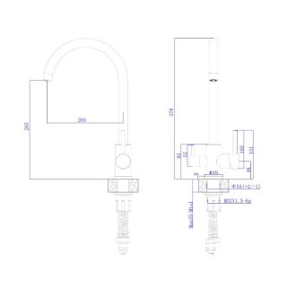 Смеситель для кухонной мойки с фильтром RUSH (SUS9035-37Black)