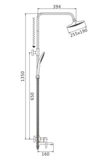 Душевая стойка Shevanik S6036H чёрный/хром