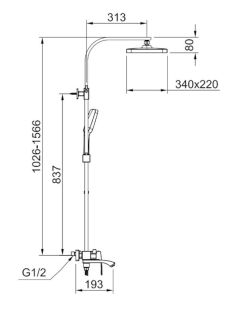 Душевая стойка Raglo R01.24 хром
