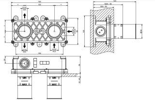 Скрытая часть смесителя для душа на два выхода Gessi 54073.239