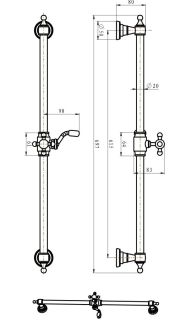 Душевая штанга Boheme Imperiale золото 417