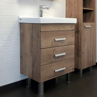 Тумба с раковиной Comforty Никосия 00-00011160 60 см Дуб темный