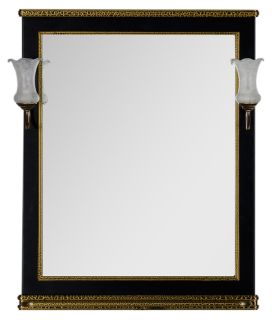 Зеркало Aquanet Валенса 180293 80 см чёрный краколет/золото