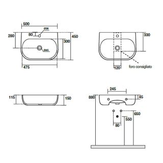 Раковина Kerasan Nolita 534031*1  черная 50 см
