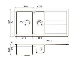 Мойка кухонная Omoikiri Kitagawa 100-2-GR leningrad grey