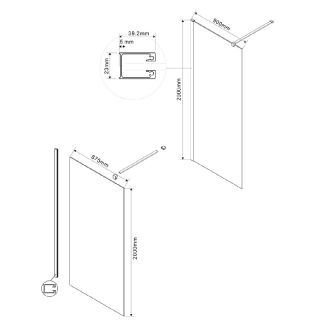 Душевая перегородка Vincea Walk In VSW-1H900MR 90 см