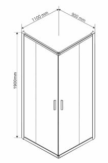 Душевой уголок Vincea Garda 110х90 VSS-1G9011CH профиль Хром стекло шиншилла
