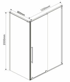 Душевой уголок Vincea Arno 120х90 VSR-1A9012CLB профиль Черный стекло прозрачное