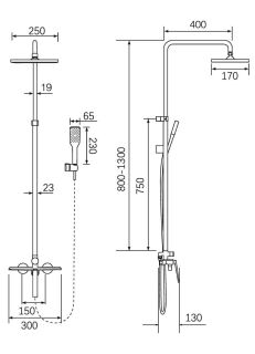 Душевая стойка Milleau ELEGANT MLV13223PDD-MW белый