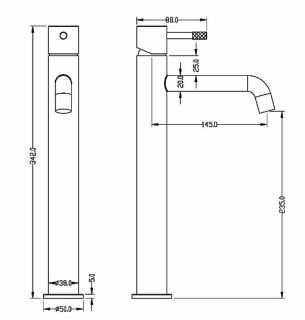 Смеситель для раковины Boheme Uno 462-BG чёрный/золото