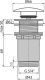 Донный клапан для раковины AlcaPlast клик-клак 5/4" цельнометаллический с большой белой заглушкой A395B