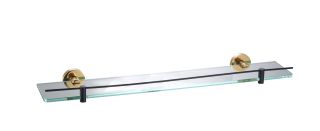 Стеклянная полка для ванной Wonzon & Woghand Majestic WW-9227 чёрный/золото