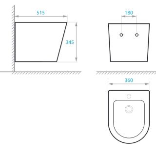 Биде Koller Pool Orion OR-0515-B подвесное