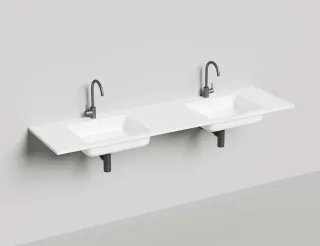 Подвесная раковина двойная Salini Onda S-Stone 1402202M 180см белый матовый