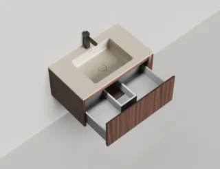 Подвесная тумба Salini Domino 27D208ONF 80см эмаль/фрезерованный фасад Onda Plus