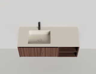 Подвесная тумба Salini Domino 27D212ONA 120см шпон с открытой полкой Onda Plus