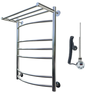 Электрический полотенцесушитель Тругор Приоритет 3 П с полкой 80x50см хром Приоритет3/элТЭН8050П