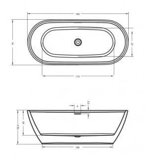 Акриловая ванна Riho Inspire Velvet B091001105 160х75см белый матовый