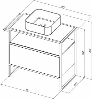 Тумба под раковину Allen Brau Priority 80 1.31002.AM Антрацит матовый
