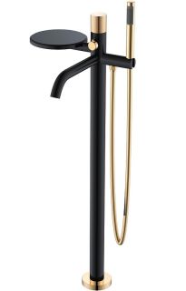 Напольный смеситель для ванны Boheme Stick 129-BG.2 чёрный матовый/золото