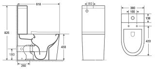 Унитаз CeramaLux 2179XMDH с бачком и сиденьем Микролифт