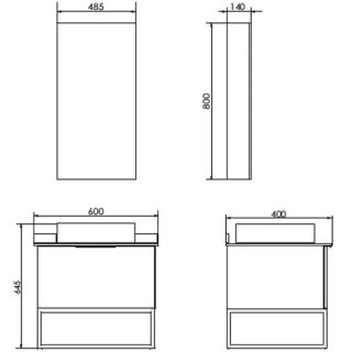 Тумба с раковиной Comforty Порто 00-00010676 60 см Дуб темно-коричневый