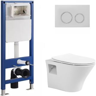 Сет Sintesi SIN-CCI-SMP-101,SIN-FB-XRW-502,SIN-TS-RNK-161: инсталляция кнопка смыва белая унитаз Rink белый крышка-сиденье белая