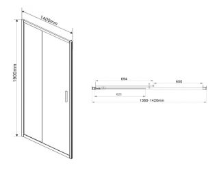 Душевая дверь Vincea Garda VDS-1G140CLB 140 см