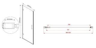 Душевая дверь Vincea Flex VDP-1F900CL 90 см