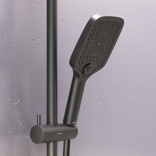 Душевая стойка Damixa Gala 953810300 с термостатом Черная матовая