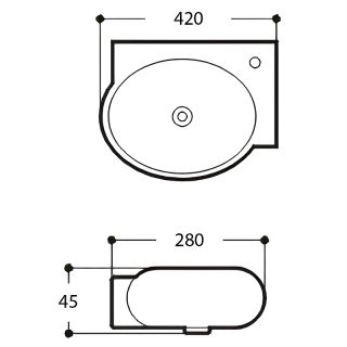 Раковина Aquatek 42 R AQ5304-00 Белая