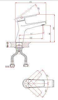 Смеситель для раковины DQ Bayern.F?rth DA1522105 чёрный матовый