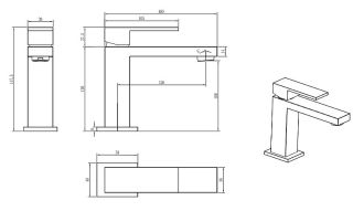 Смеситель для раковины Boheme Qubic 471-GM антрацит