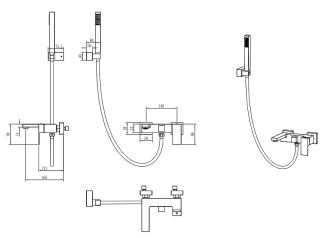 Смеситель для ванны Boheme Qubic 473-CR хром