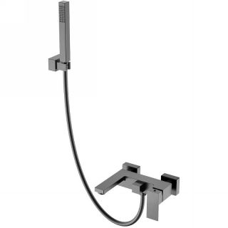 Смеситель для ванны Boheme Qubic 473-GM антрацит