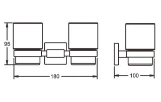 Стакан двойной для ванной комнаты Rose RG3022H золото/чёрный