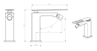 Смеситель для биде Boheme Q 146-WG.2 белый/золото