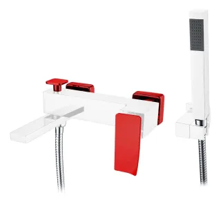 Смеситель для ванны Boheme Q 143-CRR.2 хром/красный