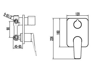 Встраиваемый смеситель для душа Lemark Bronx LM3728GM графит