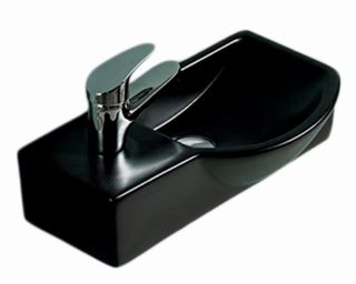 Раковина подвесная SantiLine SL-2013RMB 45см правая чёрный матовый