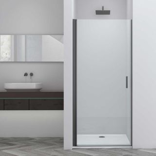 Душевая дверь Vincea Alpha VDP-3AL800CLGM , вороненая сталь, стекло прозрачное