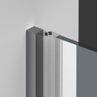 Душевая дверь Vincea Alpha VDP-3AL800CLGM , вороненая сталь, стекло прозрачное