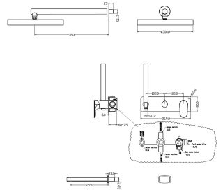 Душевой комплект Boheme Spectre 454-2-GM оружейная сталь