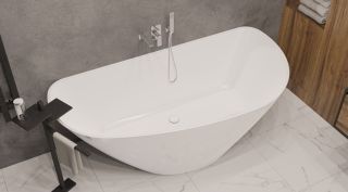 Ванна из искусственного камня Whitecross Topaz 0212.170080.100 170x80см белый глянец