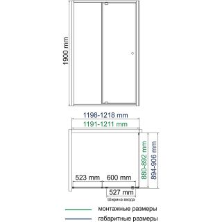 Душевой уголок WasserKRAFT  Aula 120х90 11P07 профиль Хром стекло прозрачное